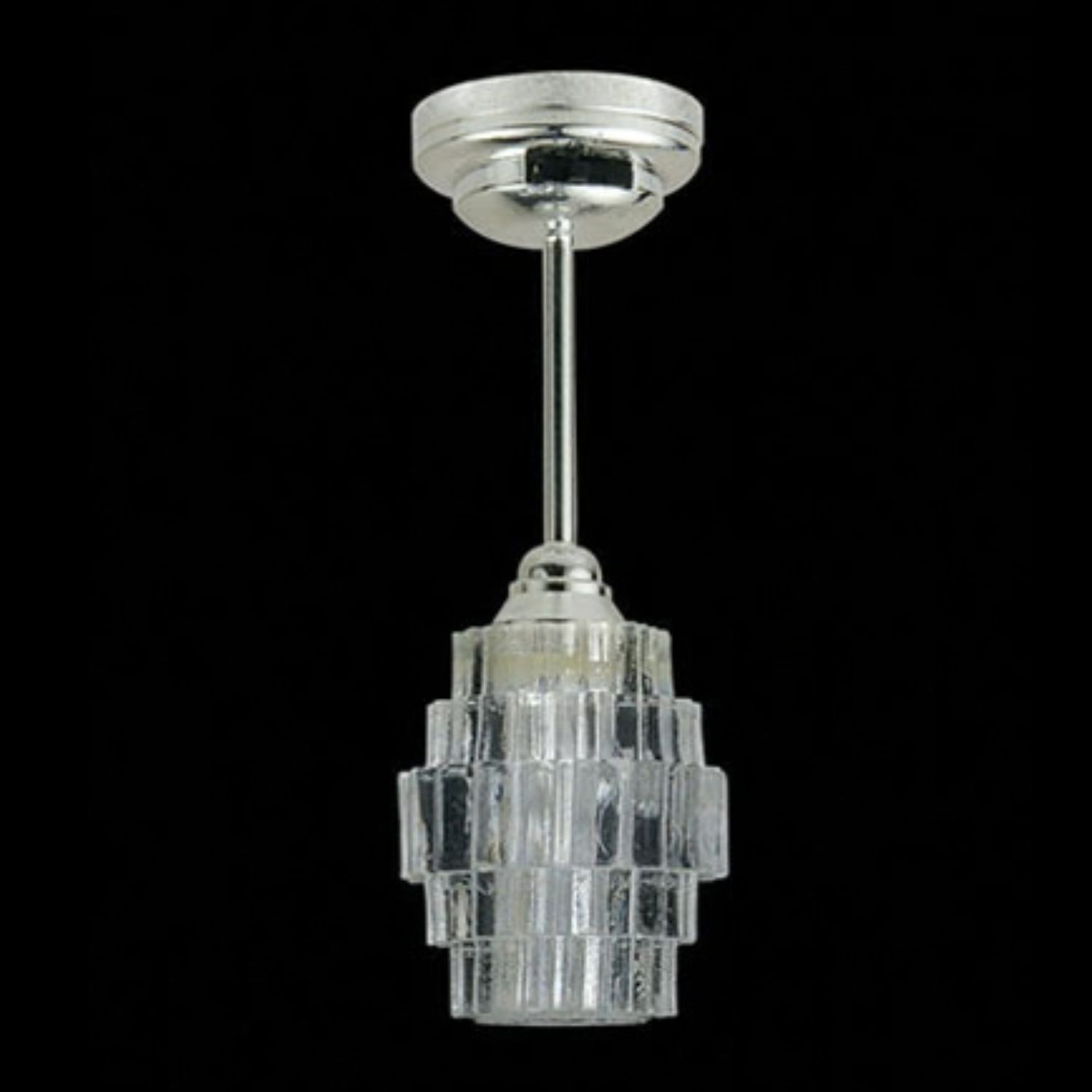 MH54046 Silver LED Battery Modern Deco Ceiling Light w/Wand