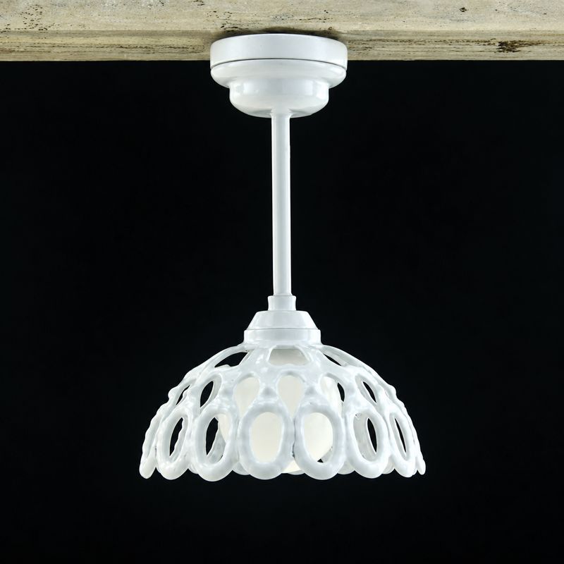 MH54051 White Lace LED Battery Hanging Light w/Wand