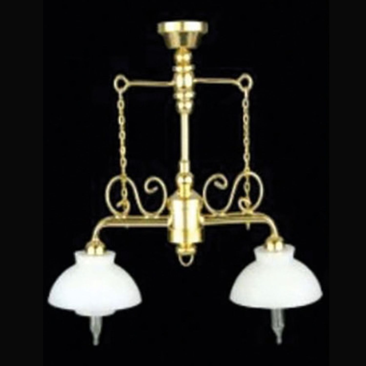 MH56049 Brass LED Battery Two Down Arm Chandelier w/Wand