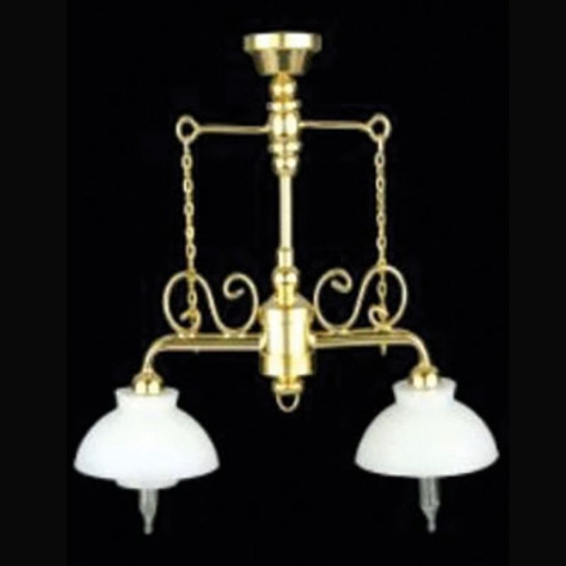 MH56049 Brass LED Battery Two Down Arm Chandelier w/Wand
