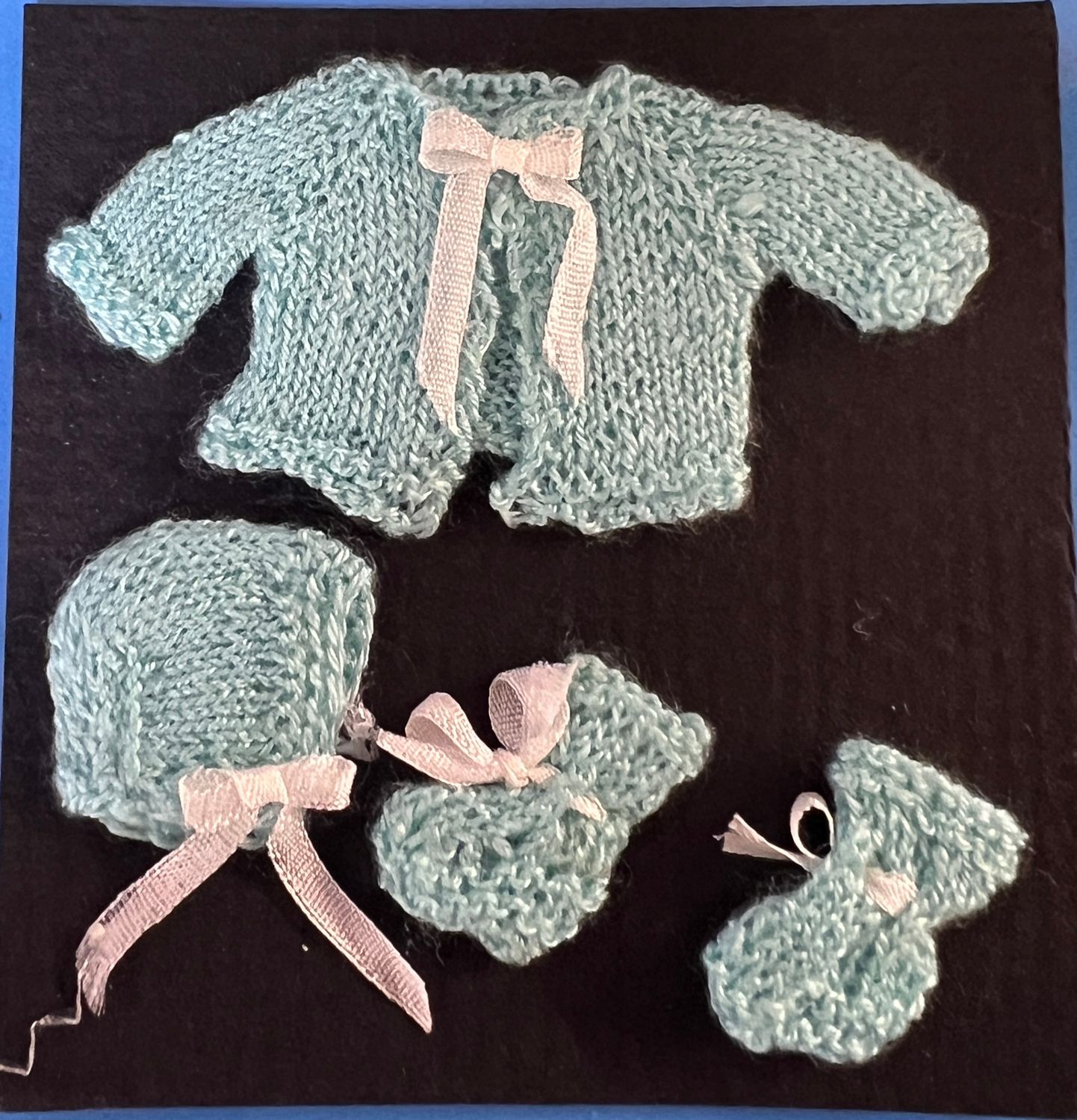 Handmade baby set in blue