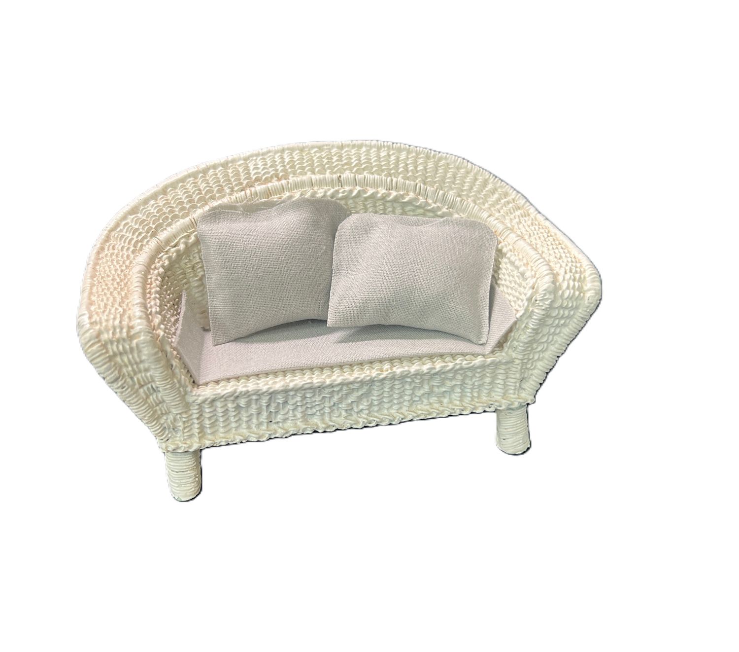 1002452 White Resin Wicker Sofa