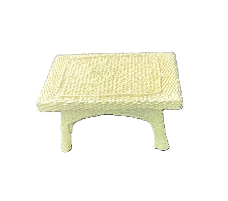 10002451 White Resin Wicker Coffee Table