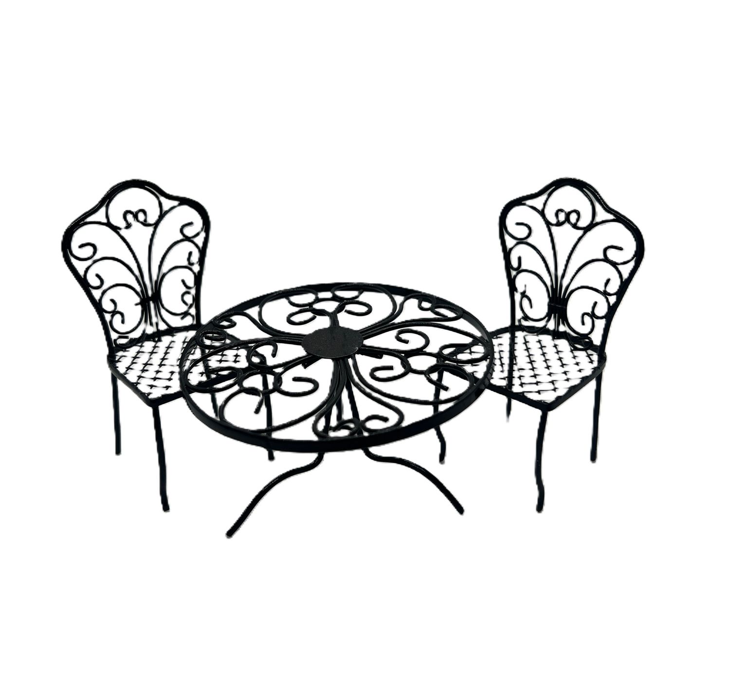 Plastic "Wrought Iron" Table and Chairs - Set 3 Pieces