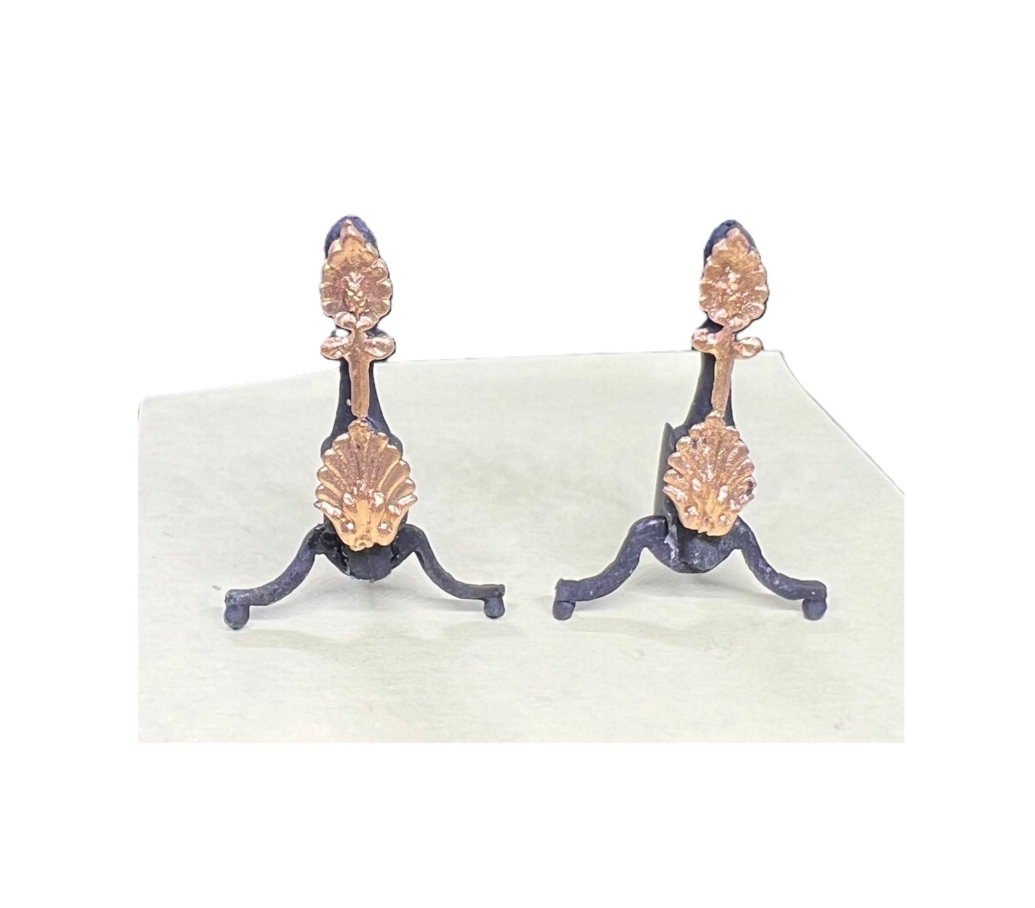 Black &amp; Gold Andirons