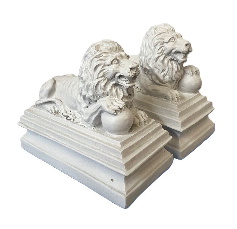 Lion with Ball Statues