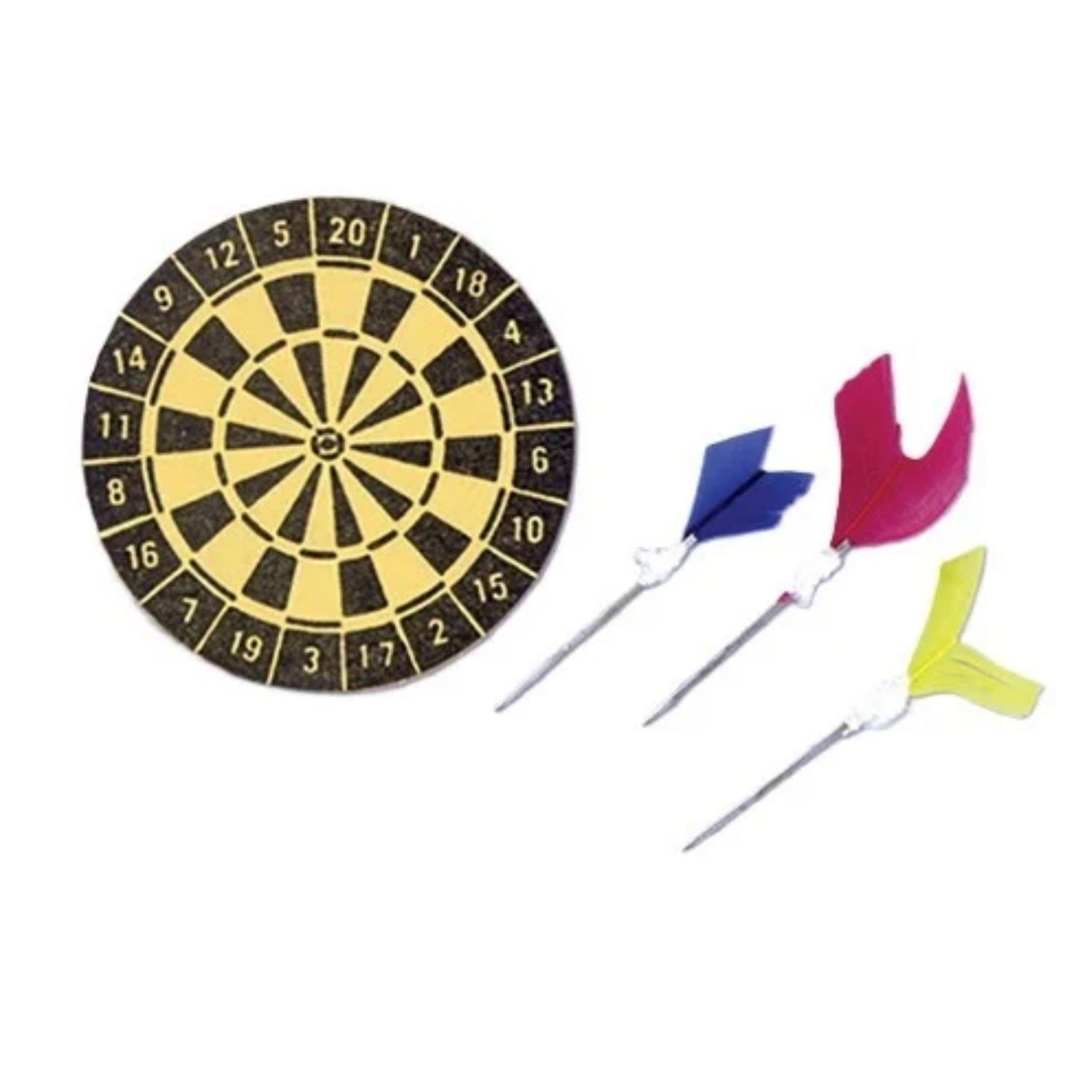 AZMA2027 - Dart Board with 3 Feathered Darts 4pc/set