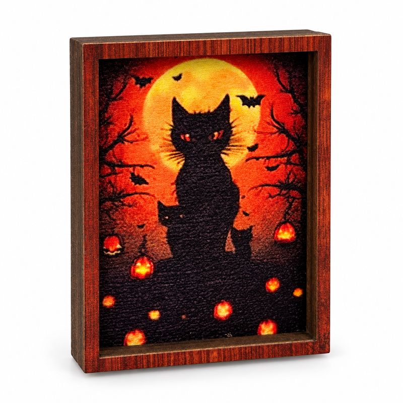 MC5150 Three Black Cats Framed Art