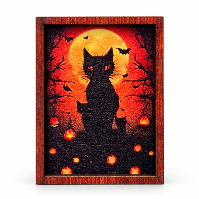 MC5150 Three Black Cats Framed Art