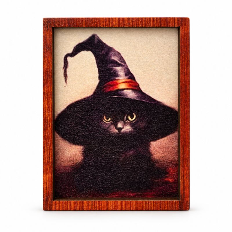 MC5152 Cat in a Witch's Hat Framed Art