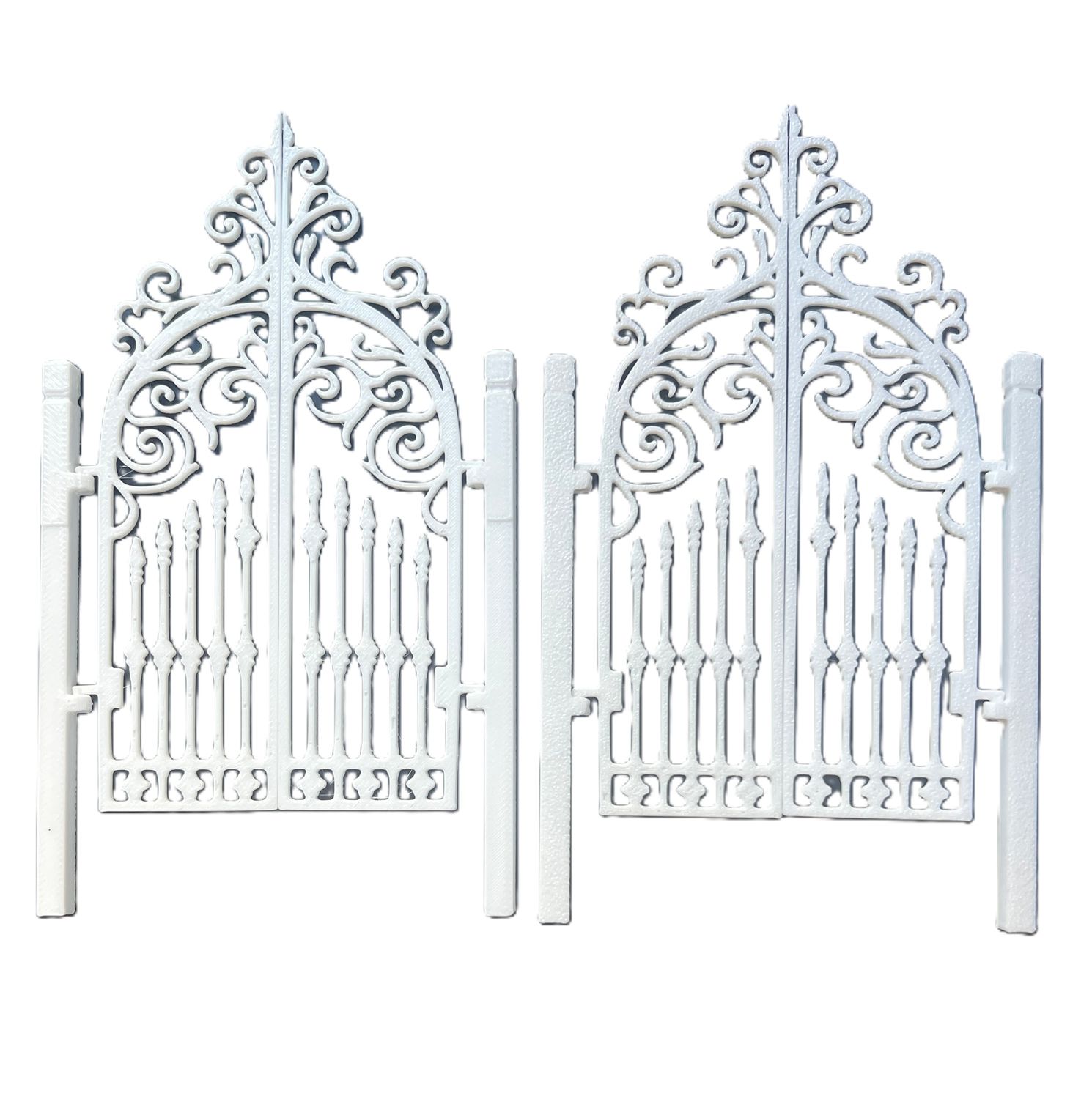 2 Sets of Mini Dollhouse Victorian Style Imitation Iron Gates