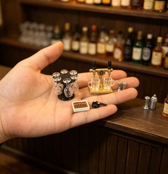 23 pcs/Set 1:12 Scale Miniature Bar &amp; Accessories