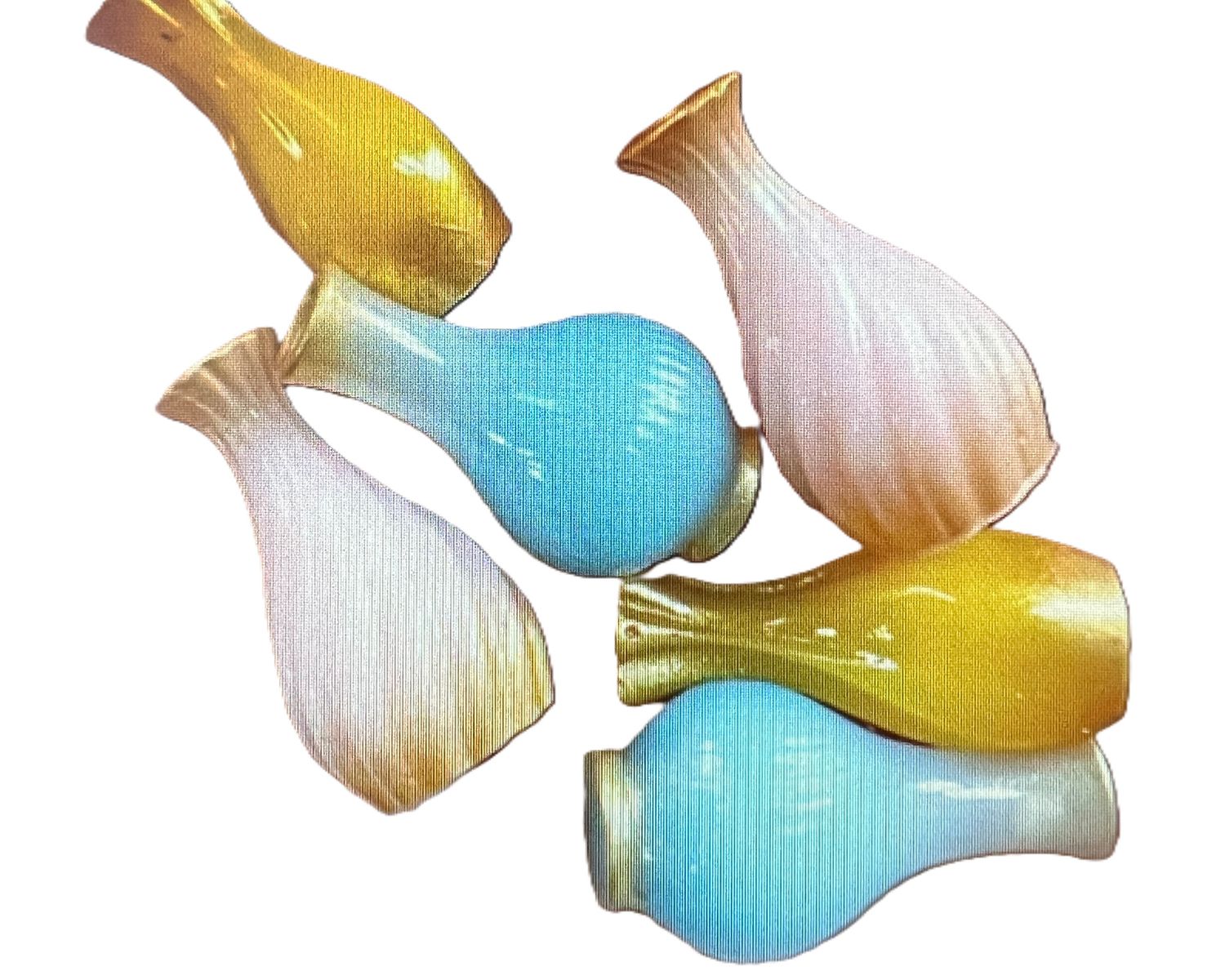 4 Small Art Vases Made of Resin