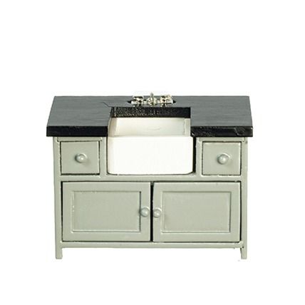 AZT2614 Kitchen Farmhouse Sink/ Grey &amp; Blk