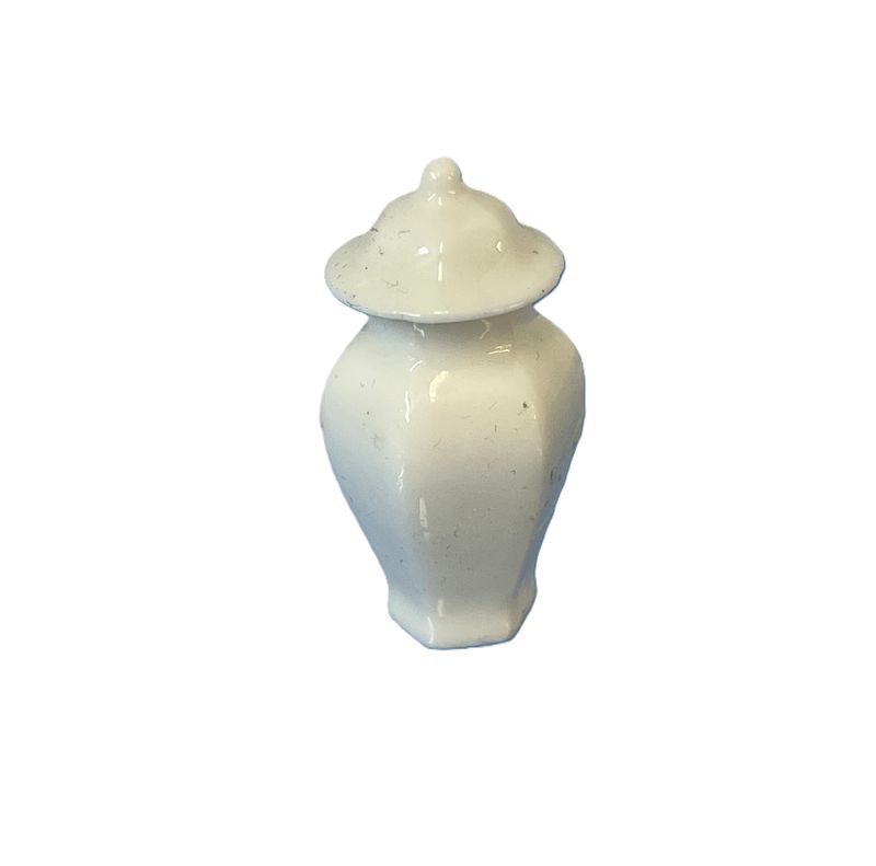 White Ginger Jar with Lid