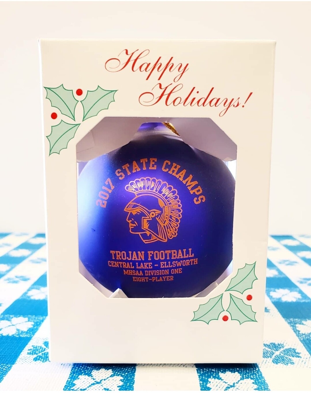 TROJAN 2017 STATE CHAMPIONS CHRISTMAS ORNAMENT TROJAN 2017 STATE CHAMPIONS CHRISTMAS ORNAMENT