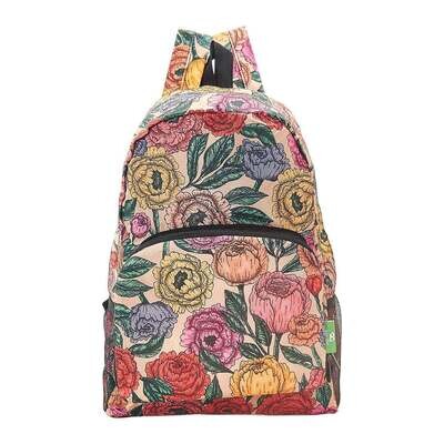 Eco Chic Lightweight Foldable Backpack Peonies