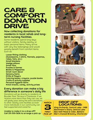 Care &amp; Comfort Donation Drive