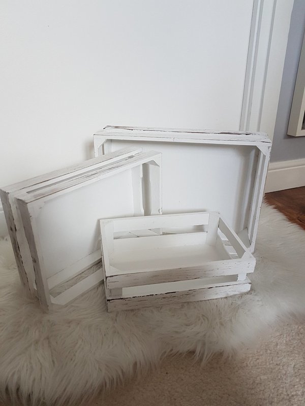 White wash wooden crates