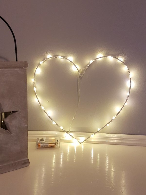 LED battery sliver heart