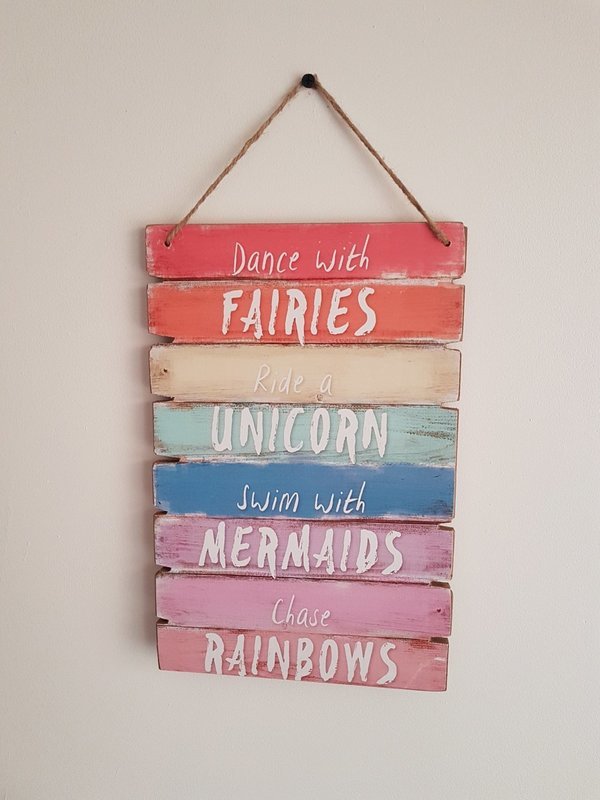 Unicorn, fairies, mermaid plaque