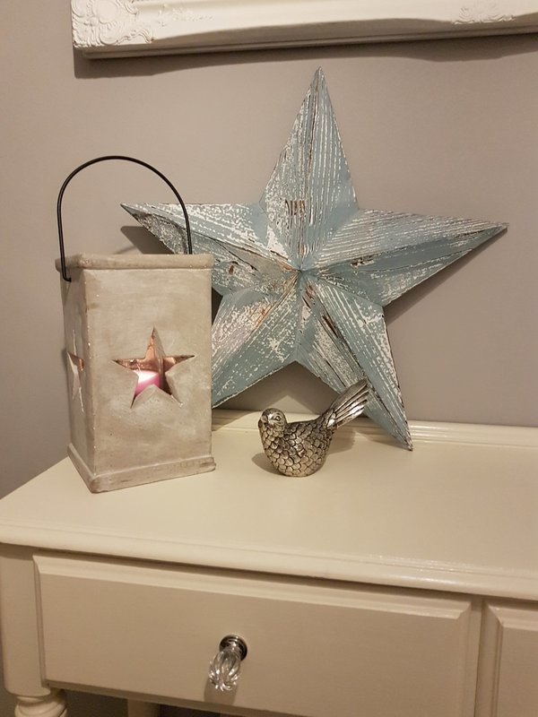 Blue wash wooden barn star