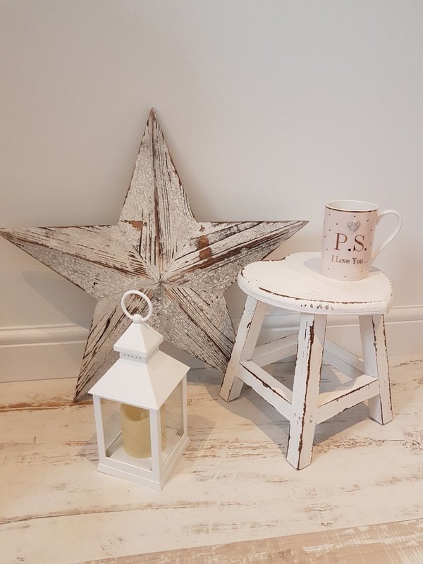 White wash wooden barn star