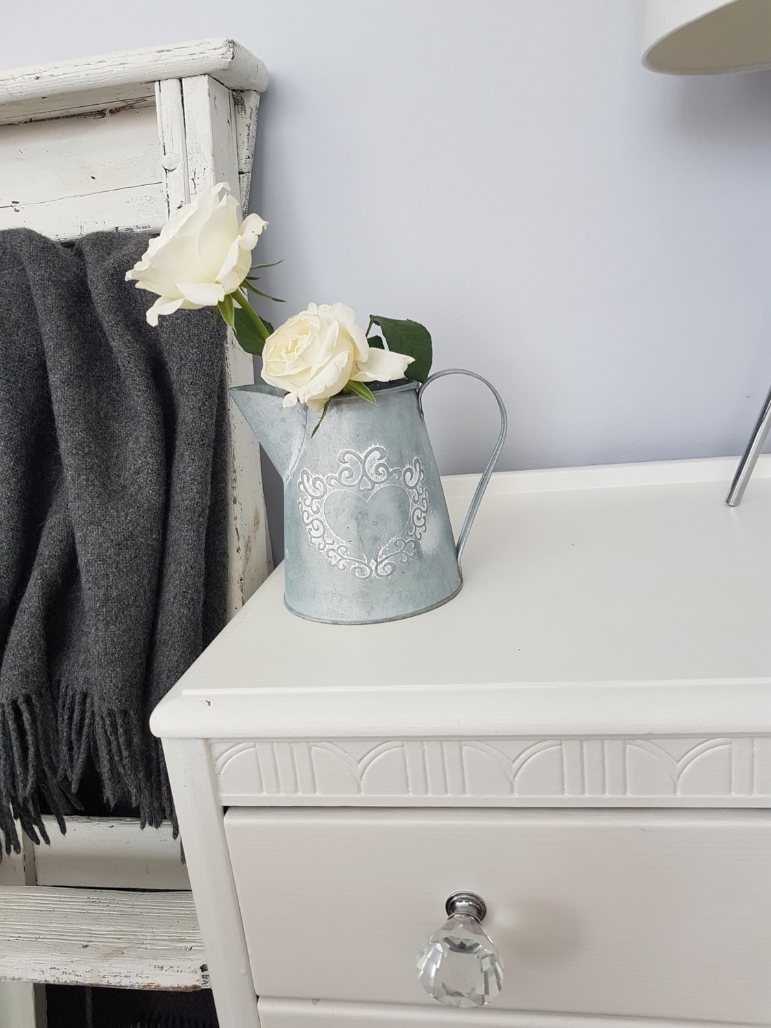 Grey washed jug with heart design
