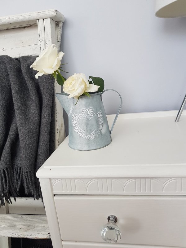 Grey washed jug with heart design
