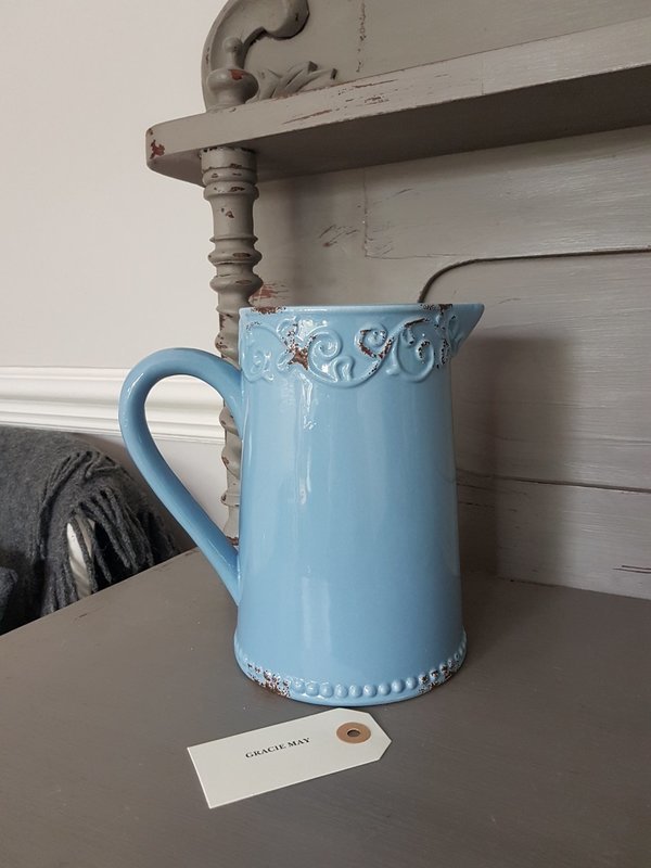 Blue ceramic jug