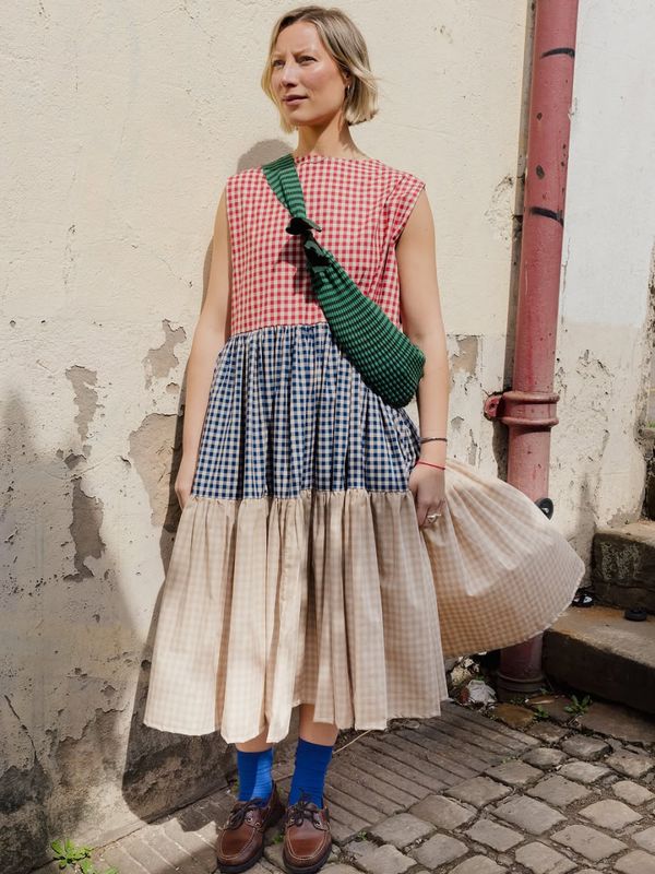 The Kaiso Tiered Gingham Dress | Multi-Colour