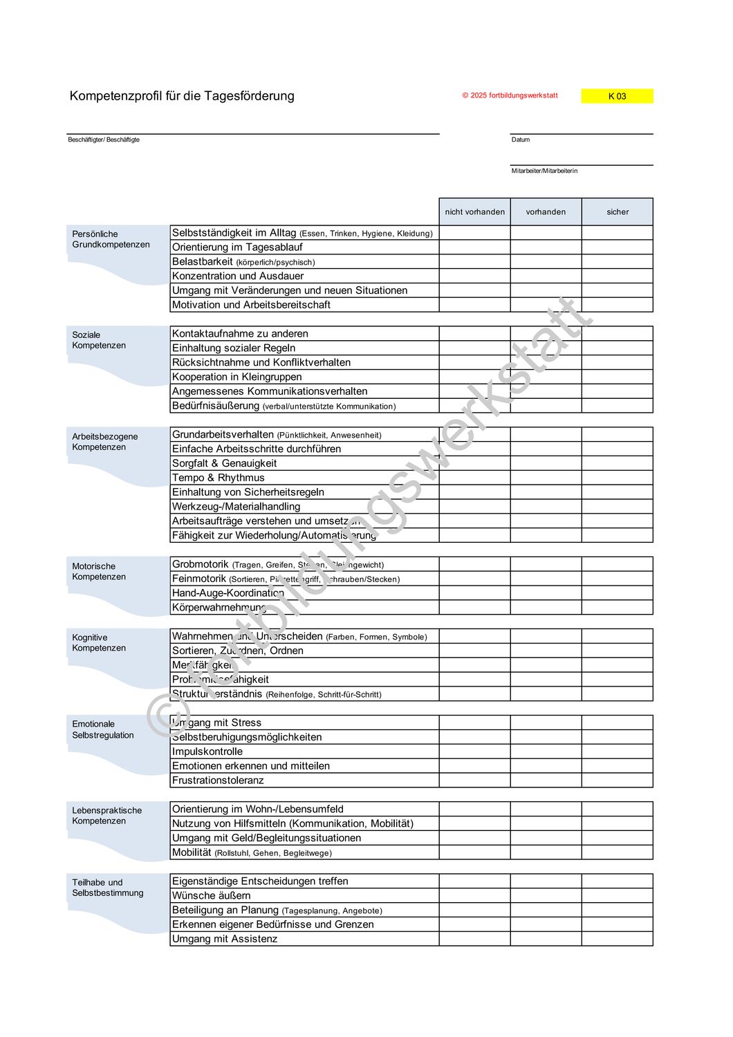 Erfassung individueller Kompetenzen zur Angebotsplanung in der Tagesförderung - Standard-Lizenz (Einzelnutzung)