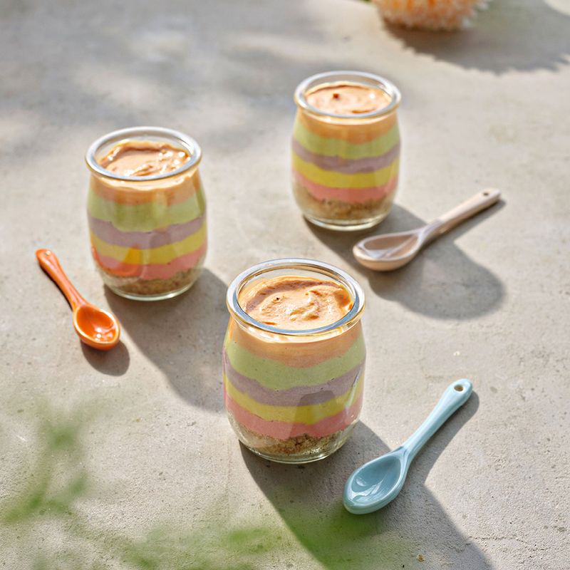 Cheesecake arcobaleno ricetta culinaria facile leggera con poche calorie