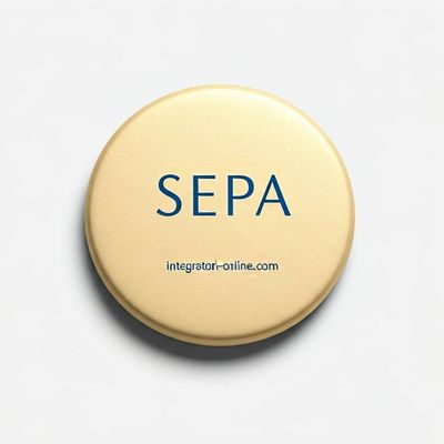 SEPA, logo su sfondo beige con il testo "integrator-online.com" in basso.