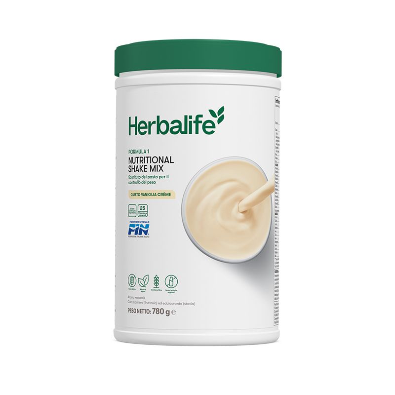 Nutritional Shake mix formula 1 Vaniglia Crème 780 gr Physical Scopri il frullato Herbalife al gusto vaniglia crème 780gr! Sostituto pasto nutriente per il controllo del peso, ricco di proteine, fibre e vitamine. Herbalife negozio online Italia