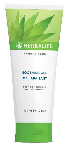 Gel lenitivo Herbal Aloe di Herbalife, 200 ml, confezione con etichetta verde e bianca, per idratare e lenire la cute.