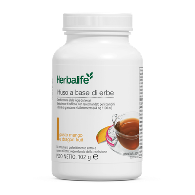 Infuso a base di erbe Gusto mango e dragon Fruit 102g Infuso a base di erbe Gusto mango e dragon Fruit 102g