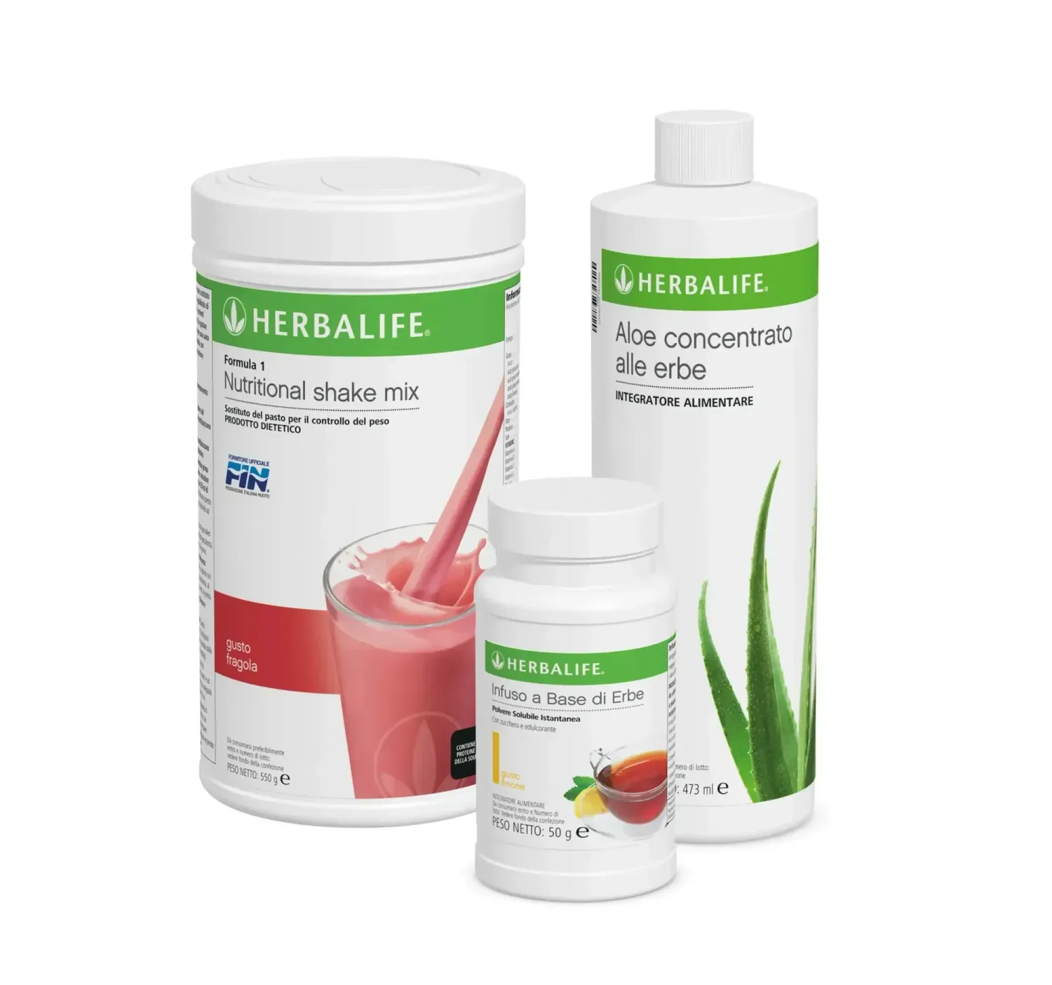 Colazione Kit Base Herbalife, Formula 1 gusto Biscotto croccante, Infuso mango e dragon fruit, Aloe Concentrato.