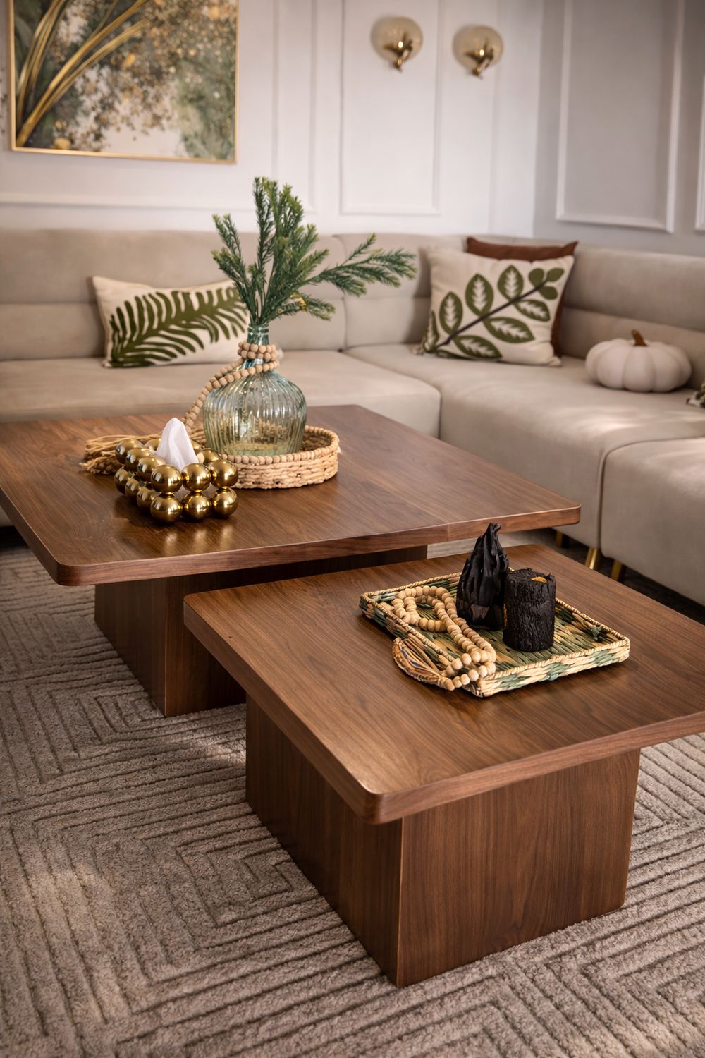 Ensemble de tables basses gigognes carrées