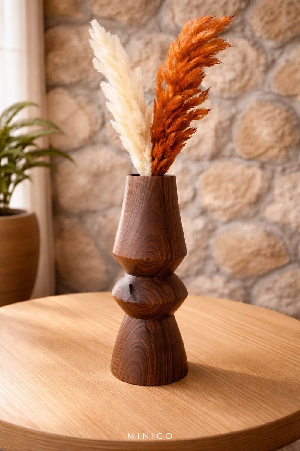Vase nordique en bois massif