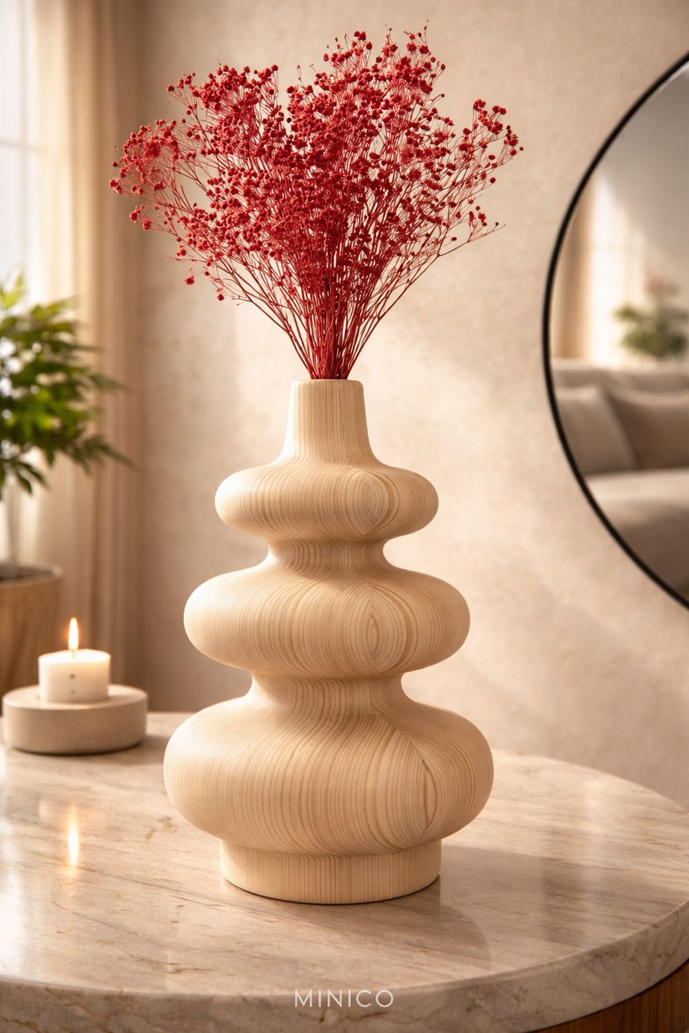 Vase nordique en bois massif