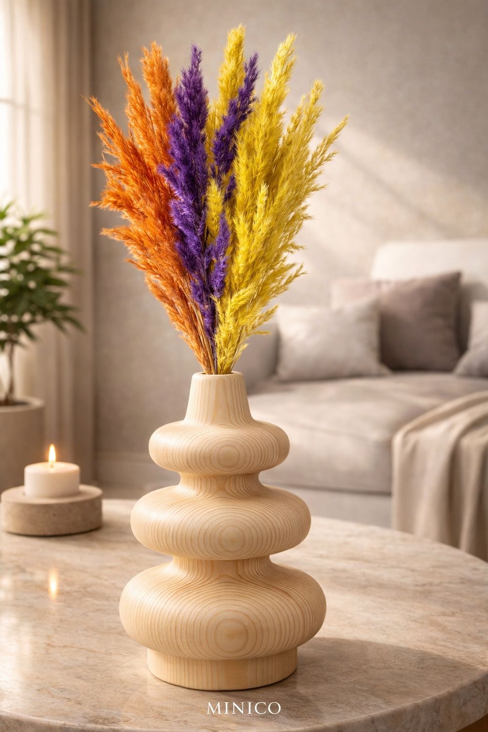 Vase nordique en bois massif