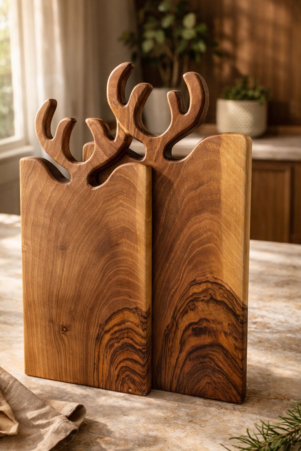 Duo de planches à découper en noyer massif