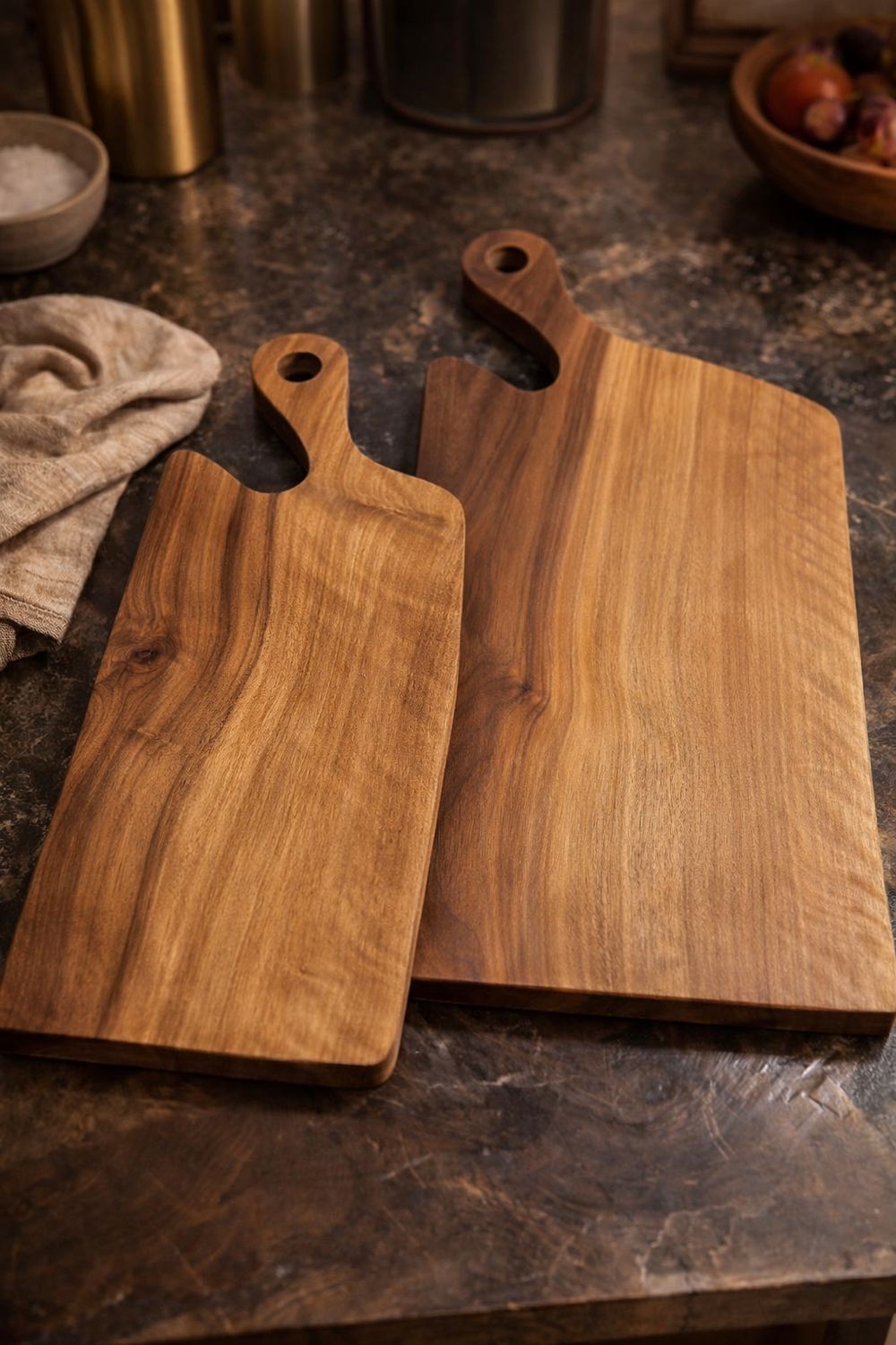 Duo de planches à découper en noyer massif – Simplicité et authenticité