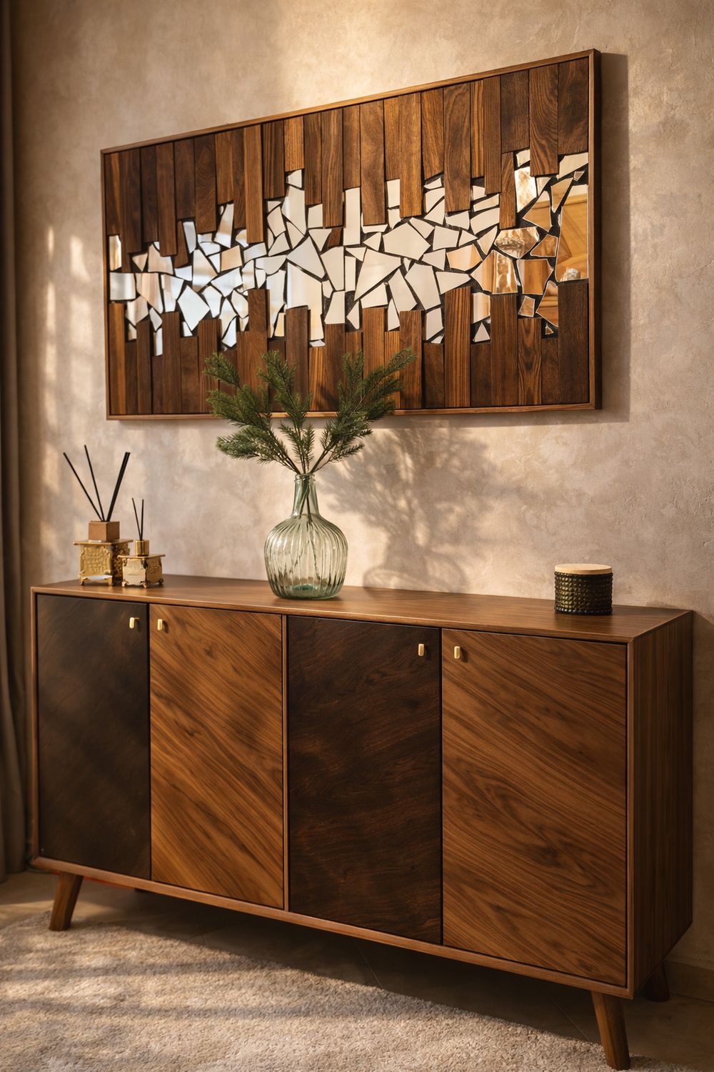 Buffet en noyer massif – Élégance chaleureuse