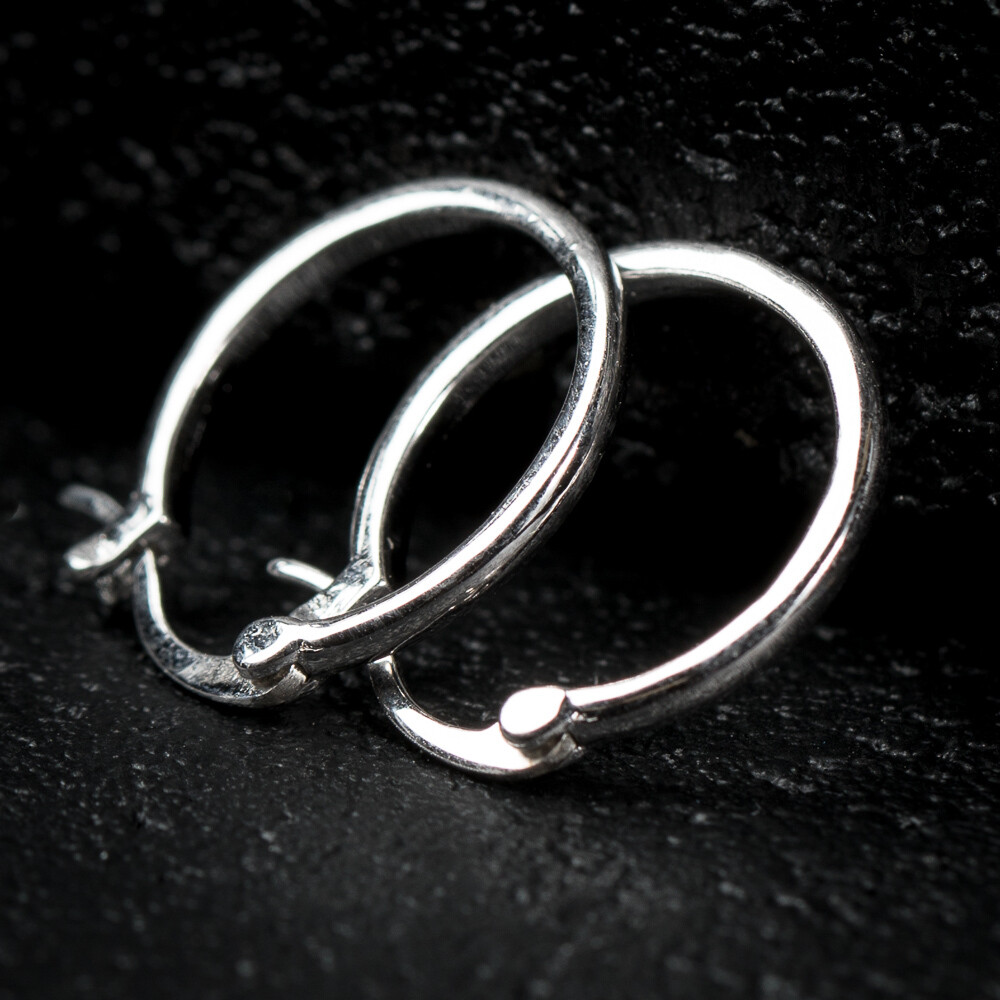 White Gold 925 Sterling Silver Hoop Earrings
