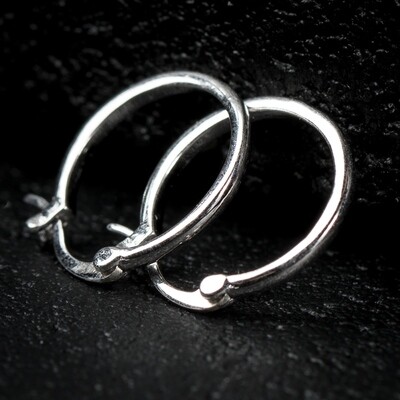 White Gold 925 Sterling Silver Hoop Earrings