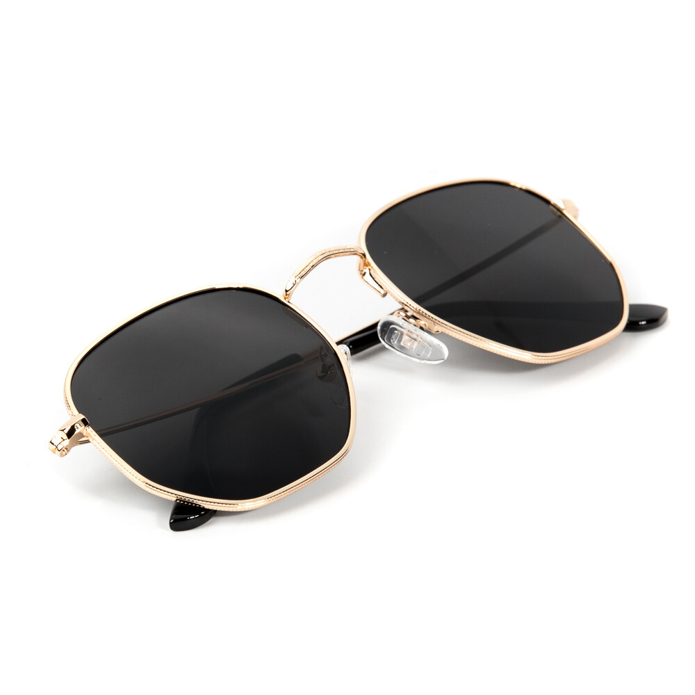 Gold Frame Black Tint Retro Summer Sunglasses