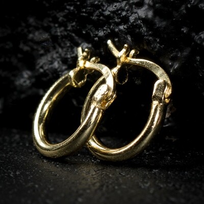 Small Solid Gold 925 Sterling Silver Hoop Earrings
