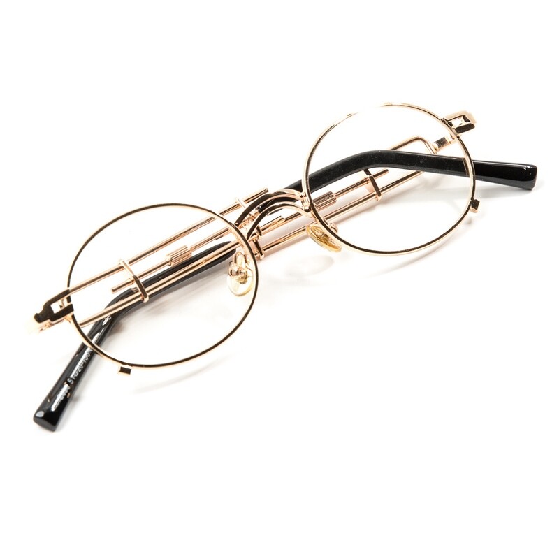 Vintage Gold Clear Lens Retro Glasses